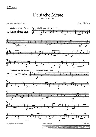 F. Schubert: Deutsche Messe D 872  (Vl1)