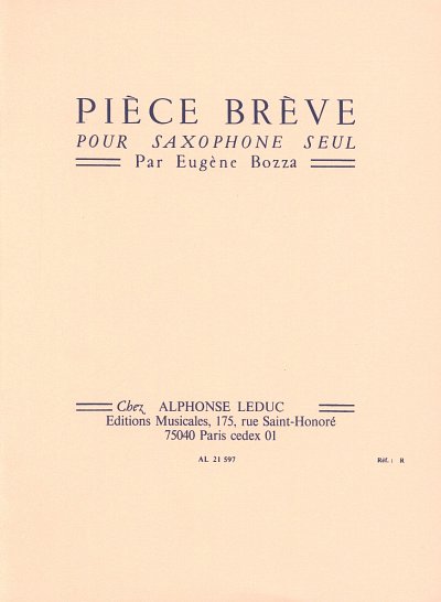 E. Bozza: Pièce Brève, Sax
