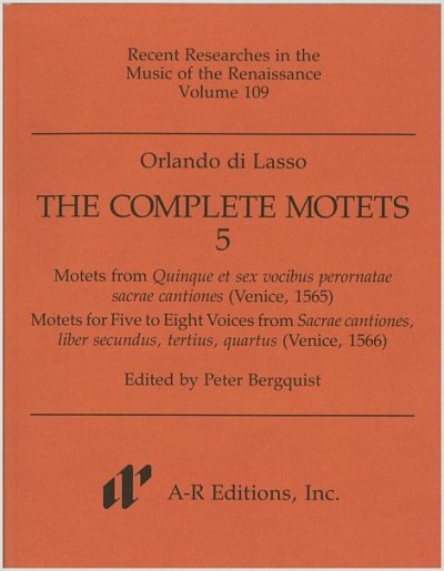 O. di Lasso: The Complete Motets 5, 5-6Ges (Part.)