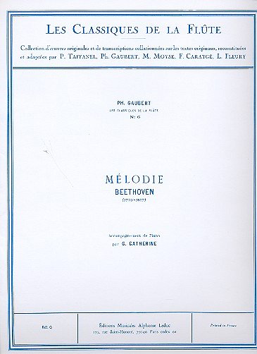 L. v. Beethoven: Mélodie, FlKlav (Part.)