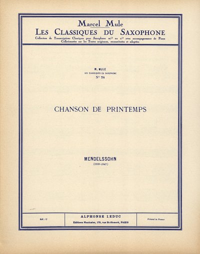 F. Mendelssohn Barth: Chanson de Printemps (KlavpaSt)