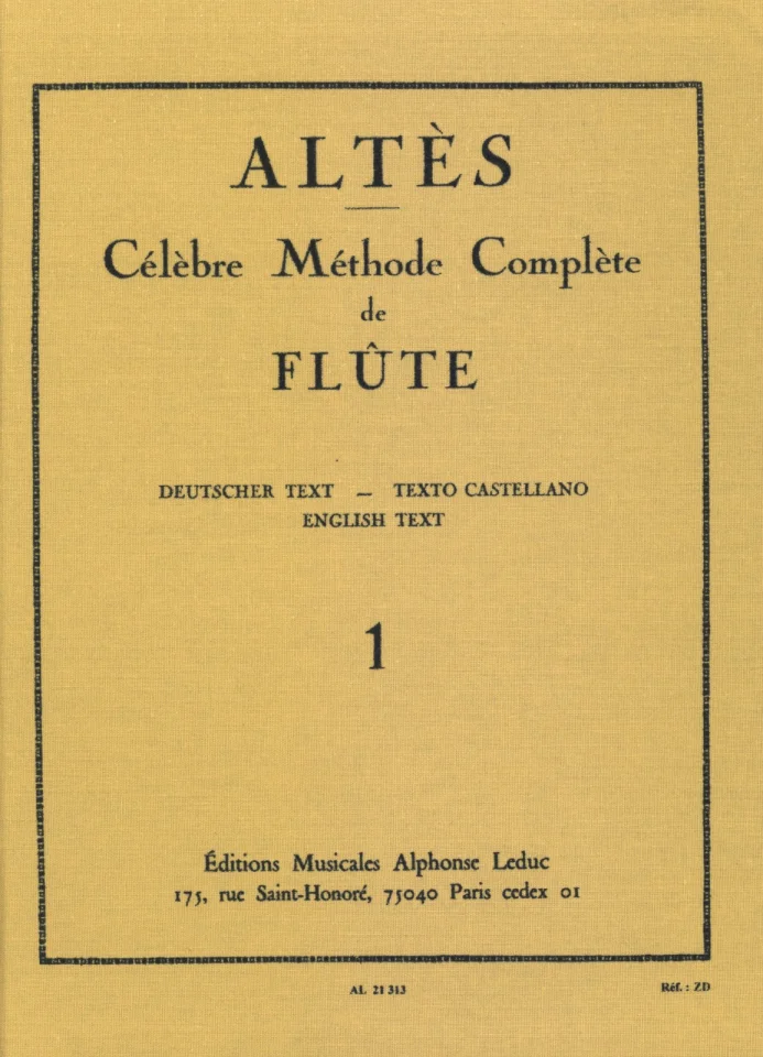 J. Altès: Célèbre méthode complète de flûte 1, Fl (0)