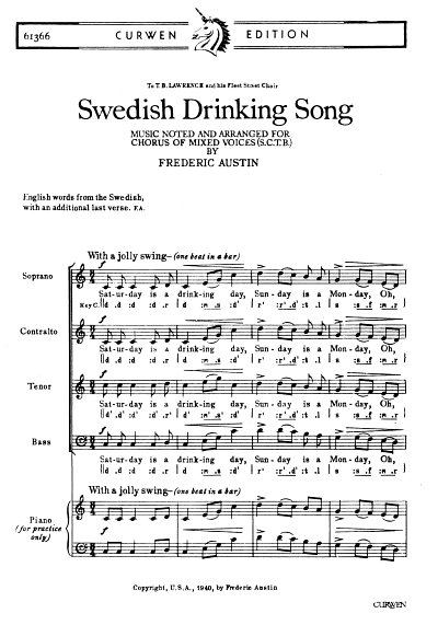 Swedish Drinking Song, GchKlav (Chpa)
