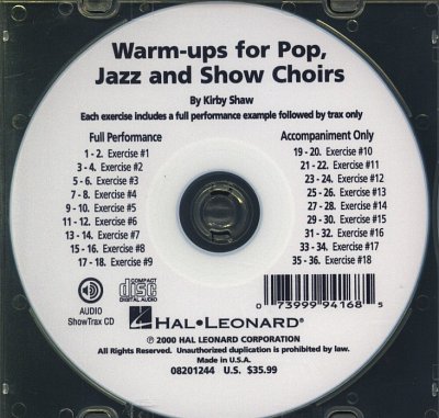 K. Shaw: Warm-ups for Pop, Jazz and Show Choirs (CD)