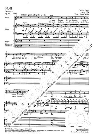 DL: G. Fauré: Noël; En prière (Part.)