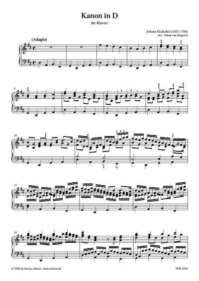 DL: J. Pachelbel: Kanon in D bearbeitet fuer Klavier