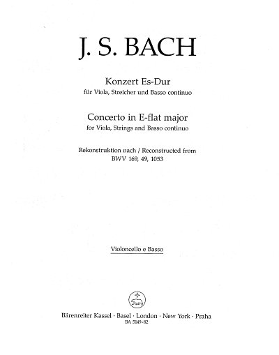 J.S. Bach: Konzert für Viola, Streicher und , VaStrBc (VcKb)