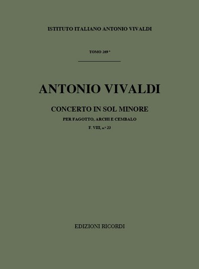 A. Vivaldi: Concerto per Fagotto, Archi e BC in Sol Rv 495