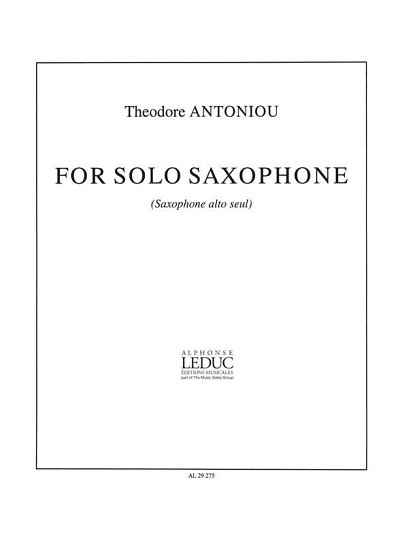 For Solo Saxophone (Bu)