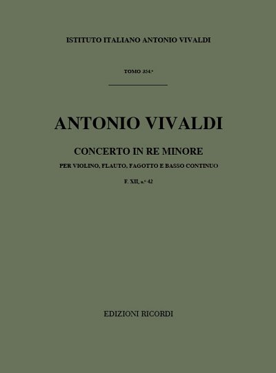 A. Vivaldi: Concerto per Violino, Flauto, Fag, BC Re (Part.)