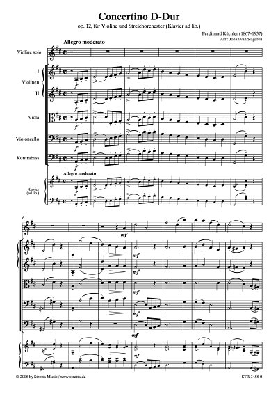 DL: F. Kuechler: Concertino D-Dur op. 12, fuer Violine und S