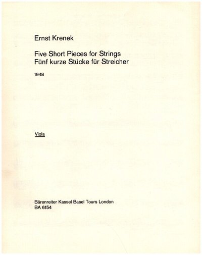 E. Krenek: Five Short Pieces for Strings (Fünf kurze S (Vla)
