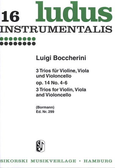 L. Boccherini: 3 Trios für Violine, Viola und Violoncello op. 14/4-6