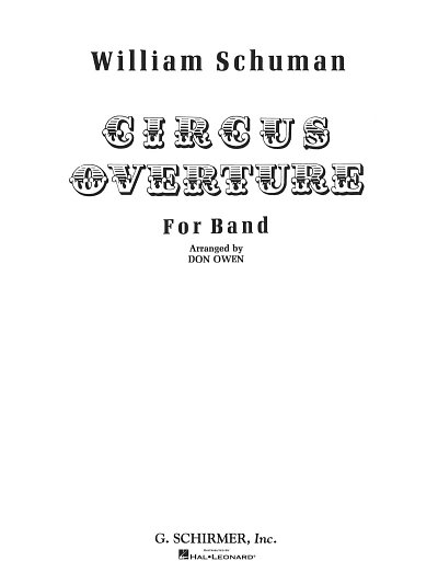 W.H. Schuman: Circus Overture, Blaso (Pa+St)