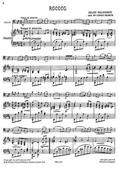 S. Palmgren: Rococo for Cello and Piano