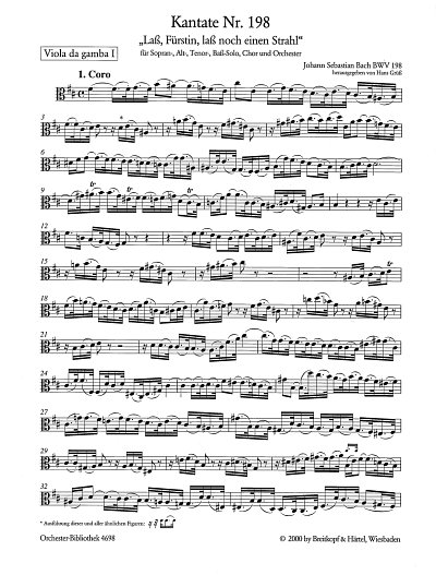 J.S. Bach: Kantate BWV 198 _Lass, Fürsti, 4GesGchOrch (Vdg1)