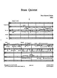 P. Maxwell Davies: Brass Quintet, 5Blech (Stp)
