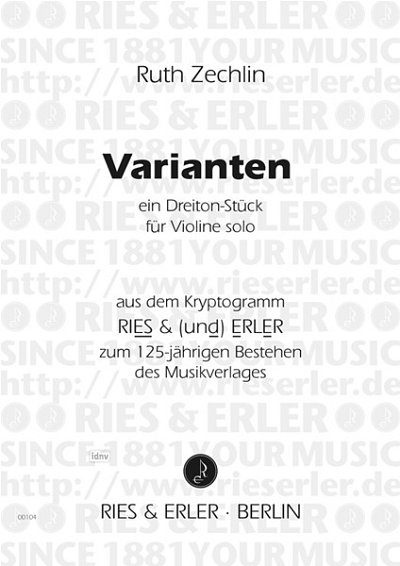 R. Zechlin y otros.: Varianten, ein Dreiton-Stück aus dem Kryptogramm