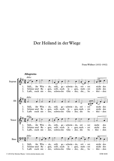 DL: F. Wuellner: Der Heiland in der Wiege, Gemischter Chor (