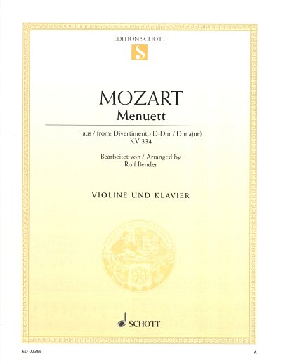 W.A. Mozart: Menuett KV 334 , VlKlav