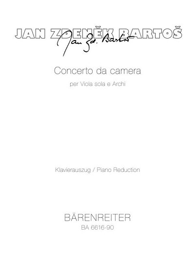 B.J. Zdenek: Concerto da camera für Viola und Streicher (KA)