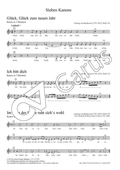 DL: Kanons von Ludwig van Beethoven (Part.)