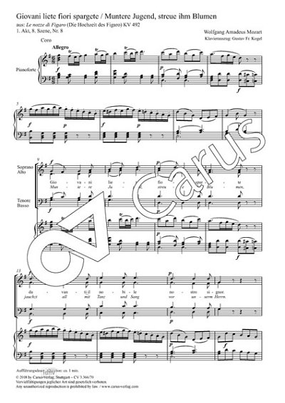 DL: W.A. Mozart: Giovani lieti fiori spargete G-Du, GCh4 (Pa