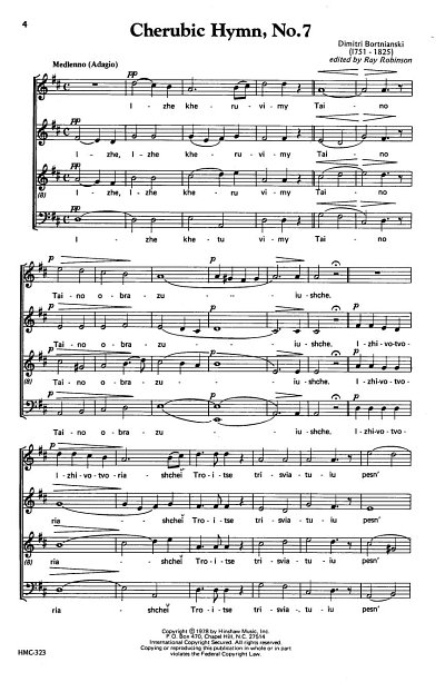 R. Robinson: Cherubic Hymn No. 7, GCh4 (Chpa)