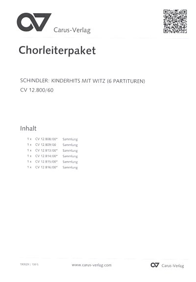 P. Schindler: Kinderhits mit Witz 1-6, Kch12Klv;Rhy (PaCD)