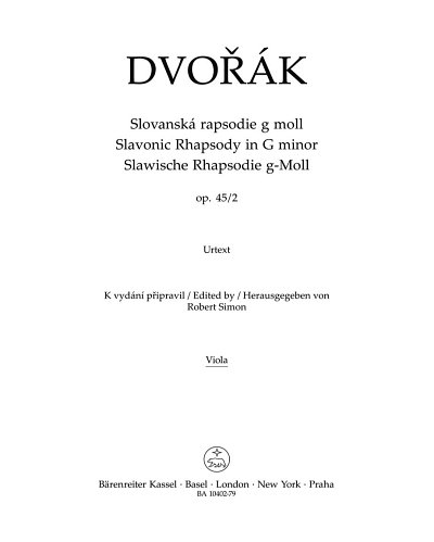 A. Dvorak: Slawische Rhapsodie g-Moll op. 45/2, Sinfo (Vla)