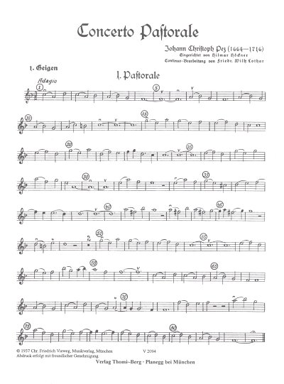 J.C. Pez: Concerto pastorale F-Dur
