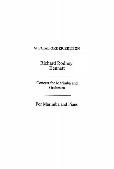 R.R. Bennett: Concerto For Marimba & Chamber Orchestra (Bu)
