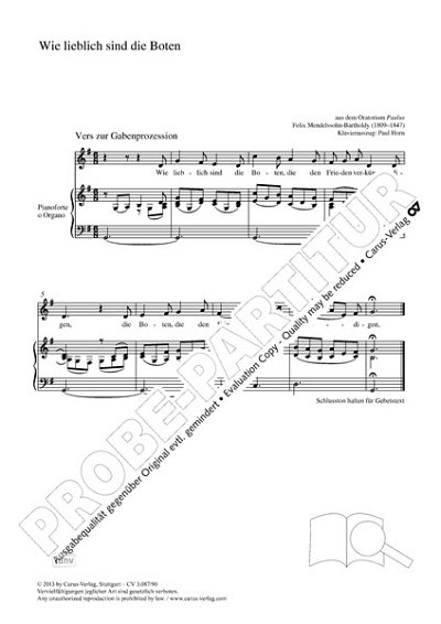 DL: F. Mendelssohn Barth: Wie lieblich sind die Boten G- (Pa