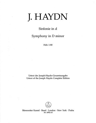J. Haydn: Sinfonie d-Moll Hob. I:80, Sinfo (HARM)