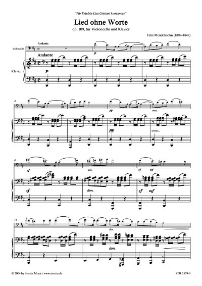 DL: F. Mendelssohn Bartholdy: Lied ohne Worte op. 109