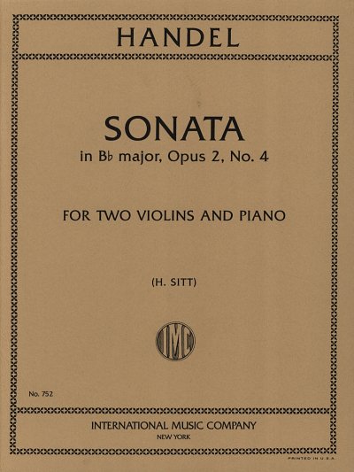 G.F. Händel: Sonata B Flat Major Op.2/4 (Bu)