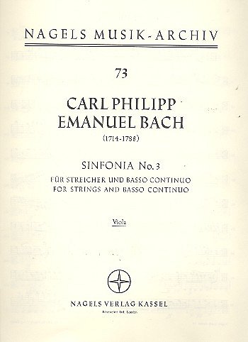 C.P.E. Bach: Sinfonie für Streicher und Basso continuo (Vla)