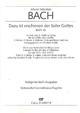 J.S. Bach: Dazu ist erschienen der Sohn , 3SolGchOrch (VcKb)