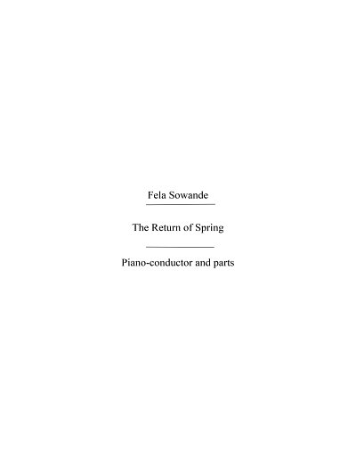 Sowande, F The Return Of Spring, Sinfo (Pa+St)