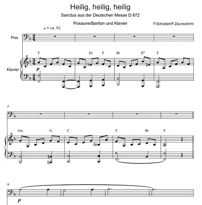 DL: F. Schubert: Heilig, heilig, heilig, PosKlav (Par2St)