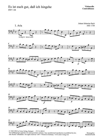 J.S. Bach: Es ist euch gut, daß ich hingehe BWV 108 (1725)