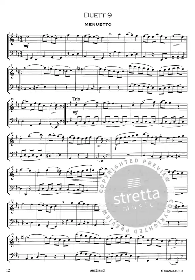 W.A. Mozart: 12 kleine Duette für Flöte und, FlFag/Vc (Sppa) (3)