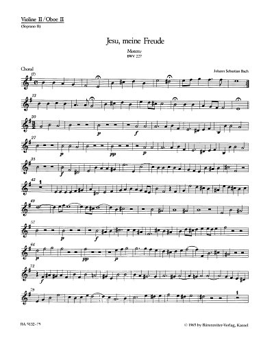J.S. Bach: Jesu, meine Freude BWV 227, Gch5;Instr (St2)