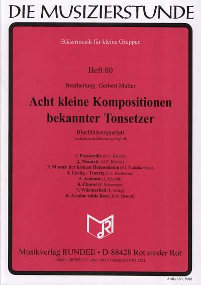 8 Kleine Kompositionen Bekannter Tonsetzer Musizierstunde 80