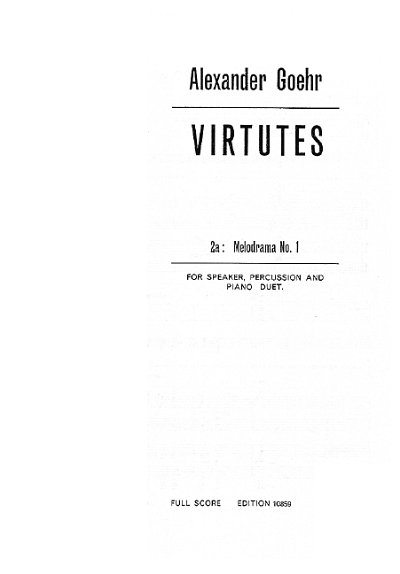 A. Goehr: Virtutes  (Sppa)