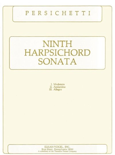 V. Persichetti: Ninth Harpsichord Sonata