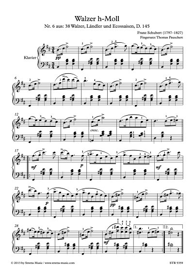 DL: F. Schubert: Walzer h-Moll Nr. 6 aus: Walzer, Laendler u
