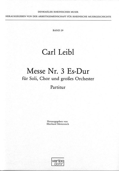 E. Metternich: Messe Nr. 3 Es-Dur, GchOrch (Part.)