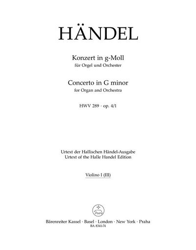 G.F. Händel: Konzert für Orgel und Orchester g-Moll op. 4/1 HWV 289