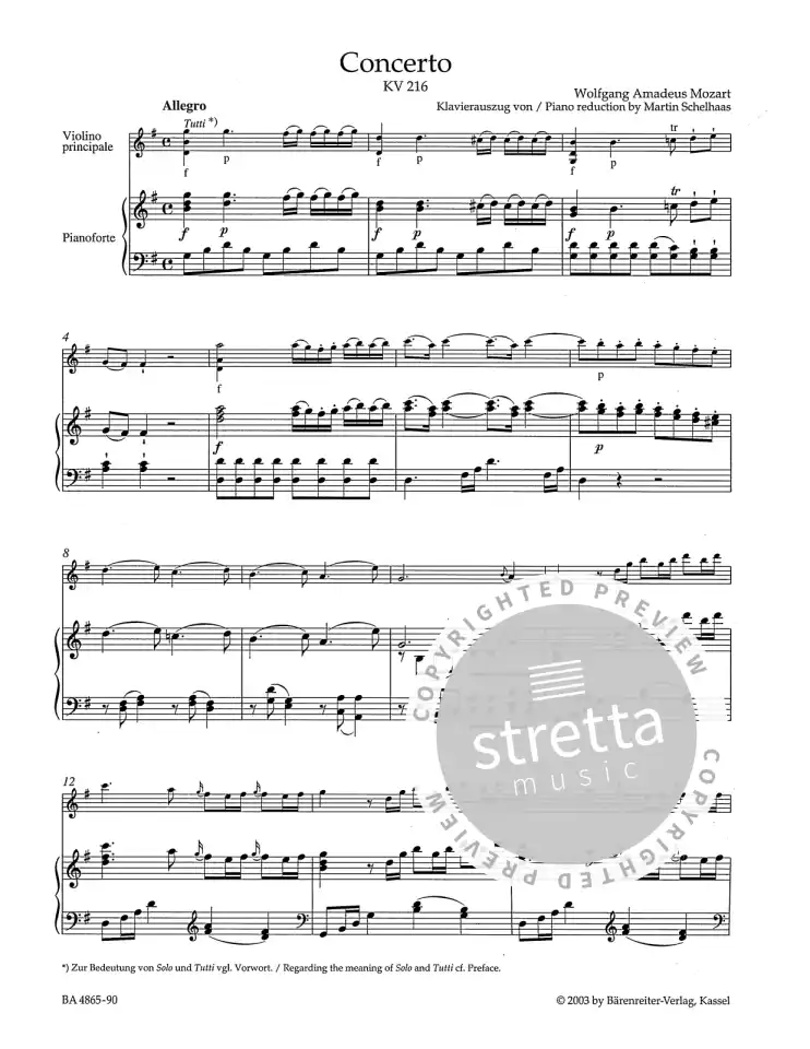 W.A. Mozart: Konzert für Violine und Orcheste, VlOrch (KASt) (1)
